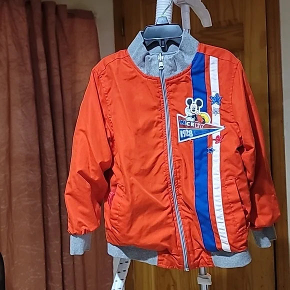 Disney Boys Reversable Red, White, Blue, and Gray 1928 Mickey Jacket. Size 5/6 - Picture 1 of 7